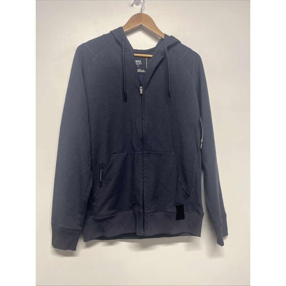 Saxx Down Time Hoodie Full Zip Sweatshirt Men's Small Solid Stretch‎